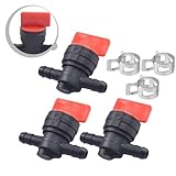 Lecreatekit Absperrventil für Aufsitzrasenmäher, Gartentraktoren & Hochdruckreiniger - Kompatibel mit Modellen 494768, 493960, 698183, 698181 - 3-teiliges Set rot und schwarz