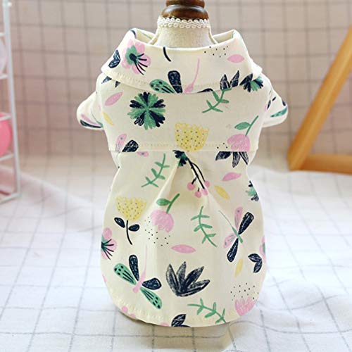 POPETPOP Dog Dhirts - Hawaiian Summer Flower Pattern Shirt - Cat Dog Clothes Thin Style Cooling Shir