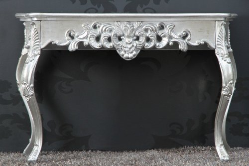 Casa Padrino Barroco Consola de Mesa de Plata - Escritorio Mujer - Secretario de la Consola - señoras tocador