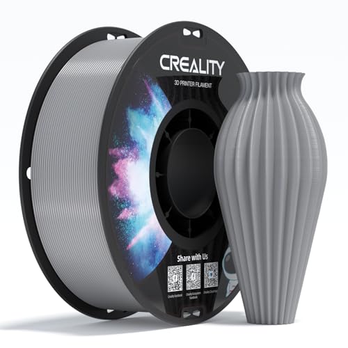 Image of Creality PETG Filament 1.75, 3D Printer Filament, Excellent Toughness High Precision, Odorless Non-Toxic Moistureproof, 1kg(2.2lbs) Glossy 3D Printing Filament for 3D Printer (Gray)