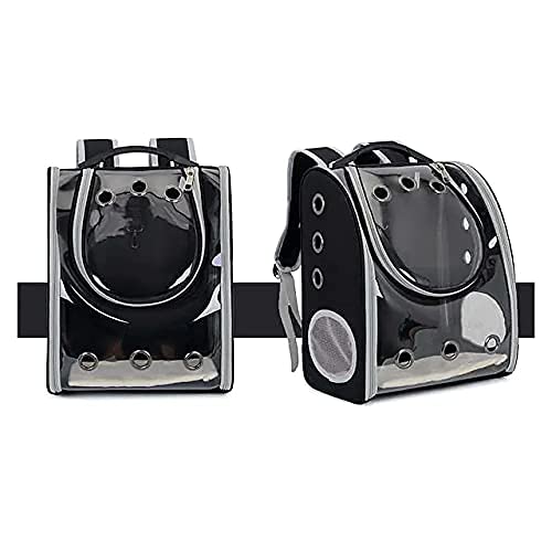 Woofy Dog Cat Pets Carrier Bag Travel Backpack Shoulder Messenger Bag Dog Carrier Backpack Adjustable Portable Breathable Solid Colored Classic PVC Puppy Small Dog Training Outdoor (Black)