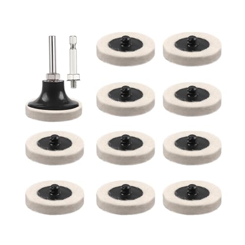 IROKCAKPT フェルトバフ 50mm ポリッシャー バフ 羊毛 フェルトバフ 車 ガラス研磨用バフ フェルトホイール 電動ドリルに使用（10個セット）