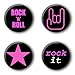 4 Rock'n'Roll Buttons Anstecker Buttonset Ansteckbuttons #2 (2,5cm)