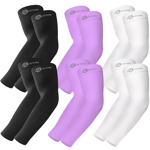Image of BHYTAKI UV Sun Protection Arm Sleeves, UPF 50 Sports Cooling Arm Compression Sleeves for Men Women Teenager