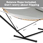 Heavy Duty Hammock with Stand, Canopy, Light Gray - Image 6