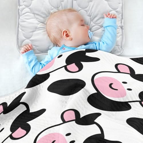 Custom Cute Cow Black White Pink Blanket for Soft para personalizar cat Baby Blanket with Name for Newborns, Infants, & Toddlers 30x40in cobijas para personalizadas4