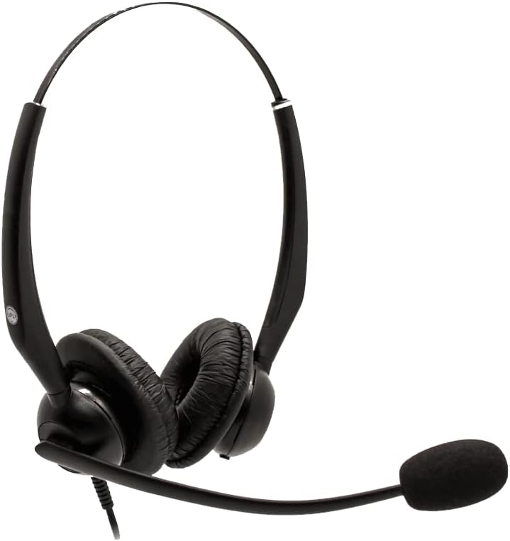 JPL JACPLUS Binaural Adjustable Headband RJ11 Connector Clothing Clip Black JAC-PLUS-RJ11-B