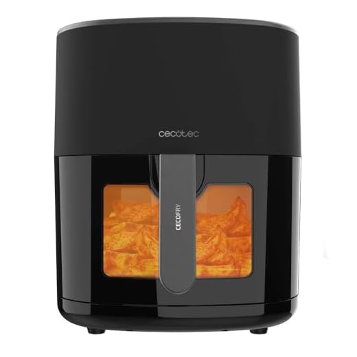 Cecotec Friggitrice ad Aria Cecofry Fantastik Window 6500. Air Fryer 1700W, Capacità 6,5 L, Tecnologia PerfectCook, 12 Modalità di Cottura, Touch, Regolabile 80-200°C, Finestra, Cottura 60M