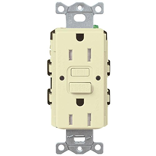 Lutron Tamper-Resistant Gfci Duplex Receptacle, 15-Amp, Almond #TOP13