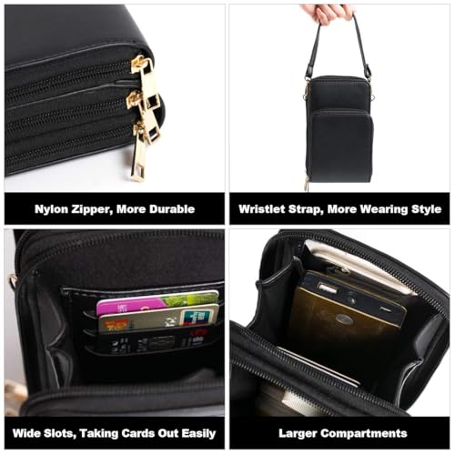 Image of Crossbody Cellphone Purse Women Touch Screen Bag RFID Blocking Wallet Handbag Shoulder Strap