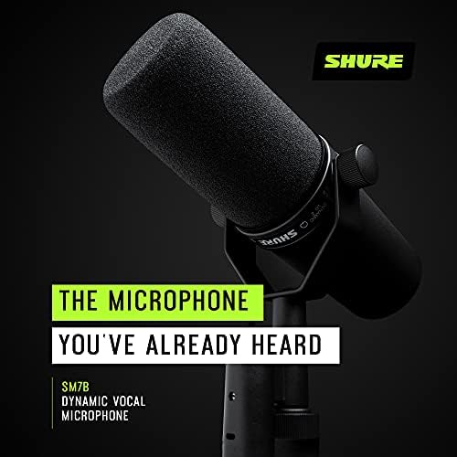 Shure SM7B Dynamic Studio Microphone - XLR Mic for Podcasting, Streaming, Vocal Recording & Broadcasting, Wide Frequency Range, Smooth Warm Audio, Detachable Windscreen, Black - 4