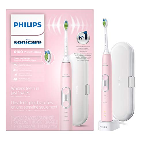 Philips Sonicare HX6876/21 ProtectiveClean 6100 Rechargeable Electric Toothbrush, Pink
