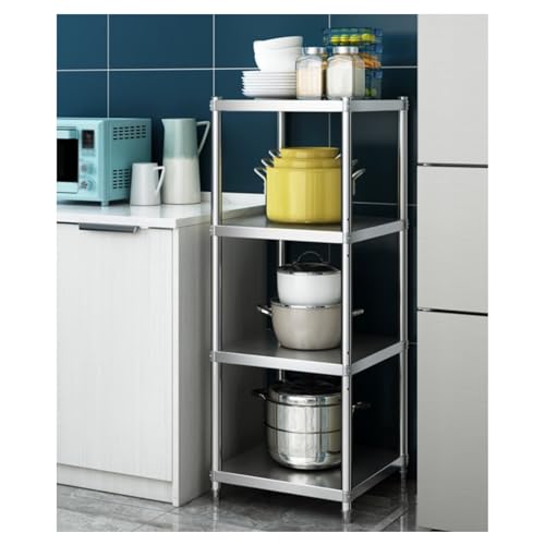 Estante de almacenamiento ajustable de acero inoxidable, estante de pie multiusos para lavandería, cocina y baño (30 x 30 x 80 cm), duradero, ahorra espacio