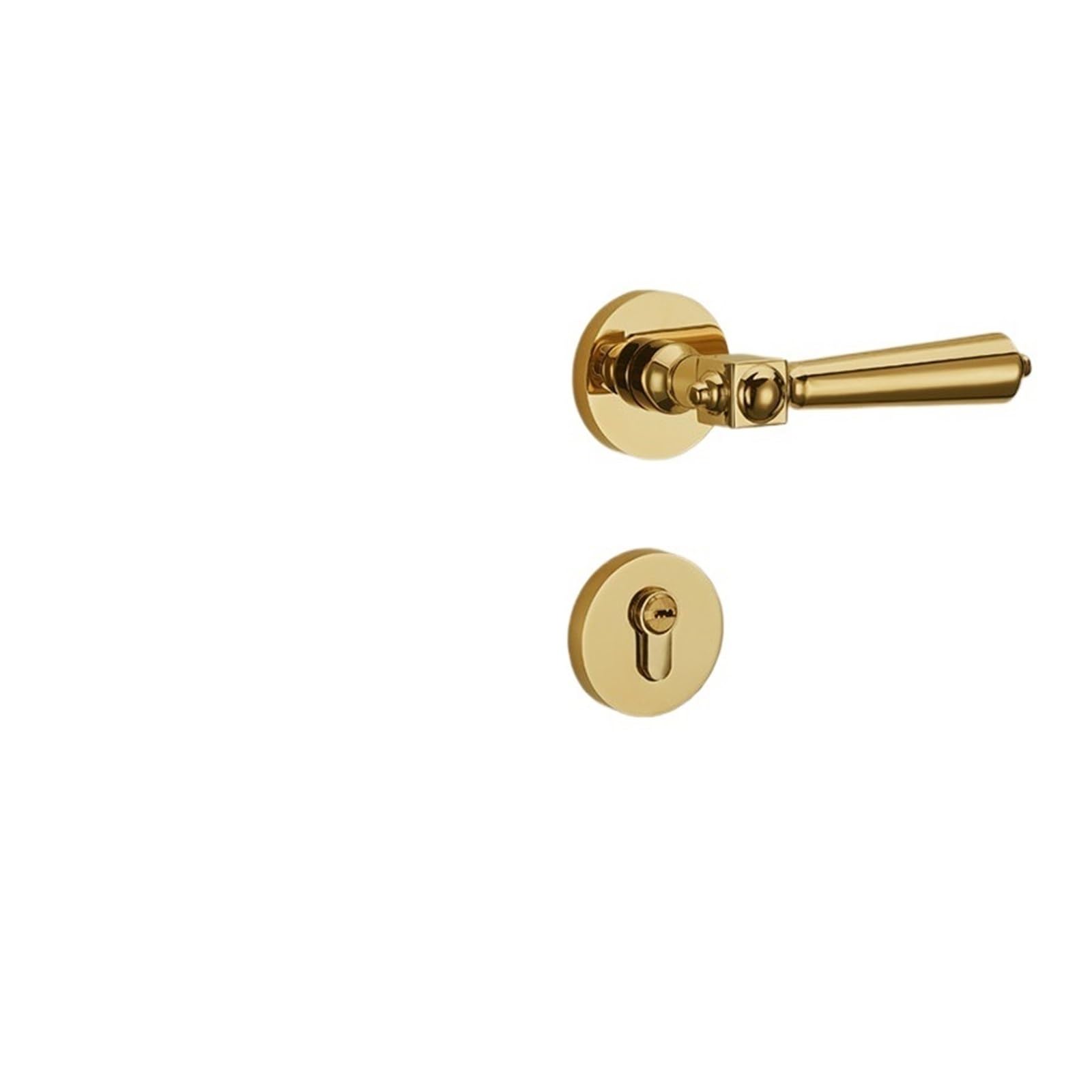 Poignée de porte dorée magnétique et silencieuse pour porte intérieure en bois