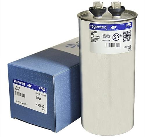 (2) Pack - GE 27L322-80 uf MFD 440 Volt VAC Genteq Replacement Round Run Capacitors