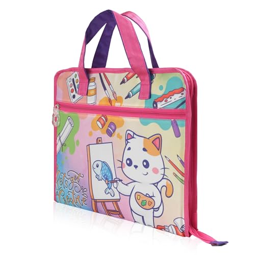 Image of Echo Boomers A4 Kids Drawing Bag | Art & Stationery Organizer with Zipper Pocket (Let's Get Creative Theme)