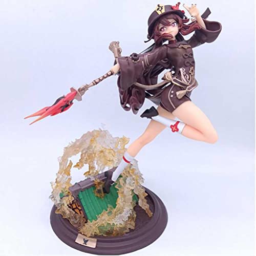 ZHENGJC 28 cm Anime Genshin Impact Figur Hu Tao 2. Generation Kampfstatus PVC Action Figure Spielzeug Sammlermodell Spielzeug Kind Geschenk Cover