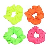 【Hair Scrunchies Package】- Including 4pcs x neon hair scrunchies for women's girl's hair,they are also great gifts for 80s 90s party,birthday gifts. 【Big Hair Scrunchies for Women Girls】- Suitable for daily wearings and different occasions like parti...
