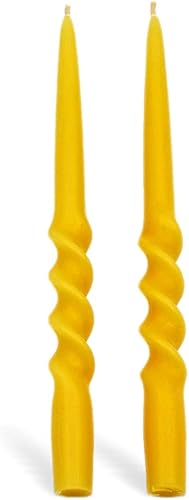 Miniatura 7 de Velas cónicas en espiral de cera de abeja 100% pura (juego de 10) orgánicas, 10 pulgadas de alto, 5/8 pulgadas de diámetro, hechas a mano