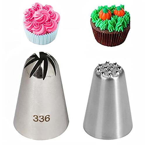 2 STKS/Set Drop Rose Bloem Afmeting Iking Piping Nozzle Gras Gebak Tips Metalen Cream Cake Decorating Gereedschap… - Image 2
