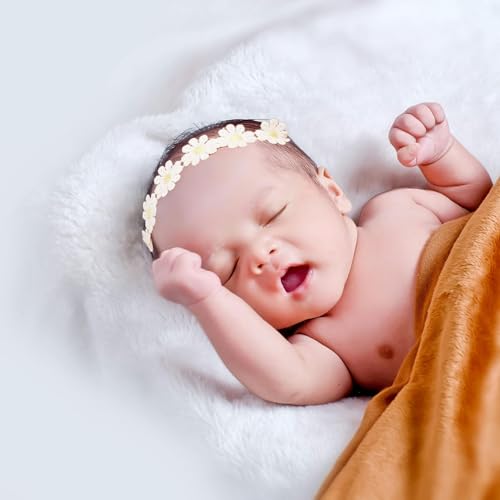 2PCS Baby Girls Daisy Flower Bows Headbands Party Hair Accessories For Kids Toddlers Infants Newborn Photography Props Birthday Gifts4