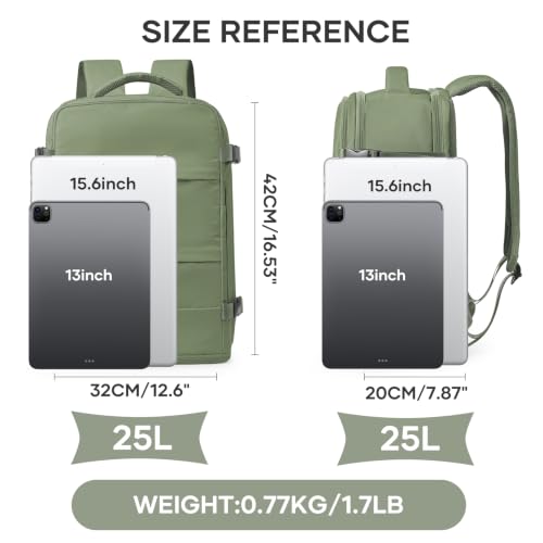 Image of coowoz Travel Backpack For Women Men,Carry On Backpack,Hiking Backpack Waterproof Outdoor Sports Rucksack Casual Daypack travel essentials(Gray Green)