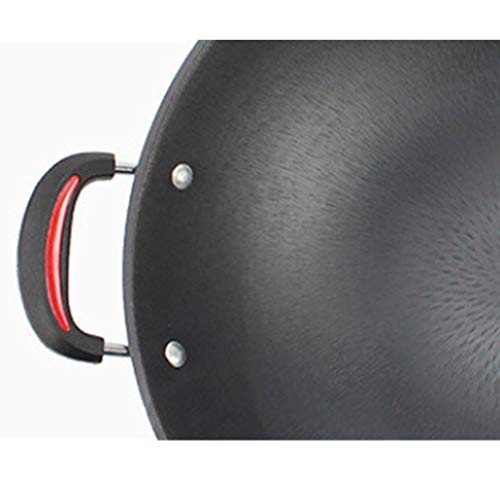 Wok redondo grande de acero aleado con mango desmontable miniatura 6