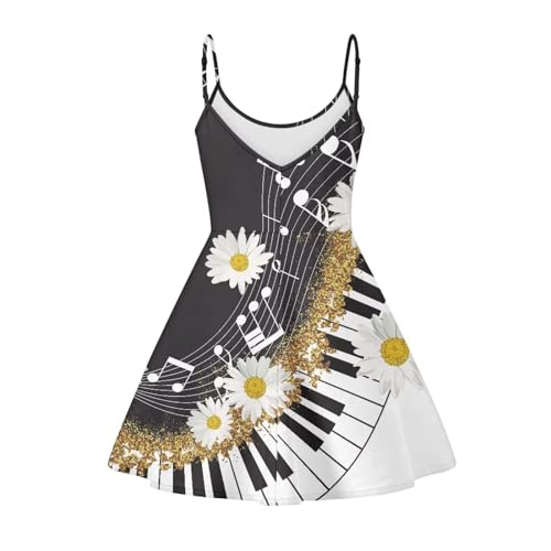 Image of Cozeyat Women Girls Summer Sleeveless Dress Casual Swing Beach Cover Up Knee Length Dresses,Large Size XS-4XL