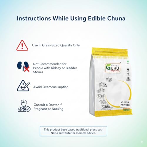 GURU Pure Chuna Powder : 400 gram | Edible Grade | Calcium Hydroxide | Multipurpose use | Limestone