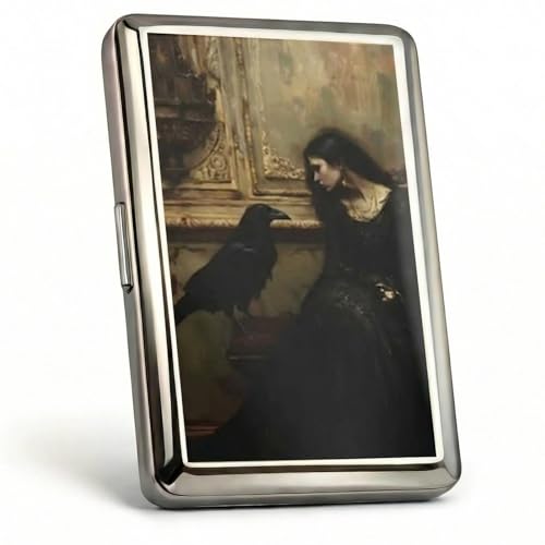 Vintage - Style Versatile Card & Cash Case Art Deco Design Metal Wallet with RFID and Holds King Size / 100s Women and Men Easy Snap Business Card Box for Credit Cards Cash Id Business Cards.