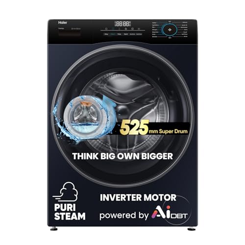 Haier 7 Kg 5 Star Powered by AI-DBT with PuriSteam, 525mm Super D...