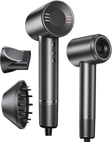 Bopcal Seche Cheveux Professionnel avec Diffuseur - 160000rpm Séchage Rapide pour les Boucles, Sèche Cheveux Ionique avec 500 Millions pour Salon et Voyage,...