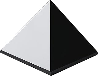 Runyangshi Natural Black Obsidian Crystal Pyramid Energy Generator | 1.2x1.2in (3x3cm) Healing Crystal Pyramid for Protection & Positive Energy | Natural Quartz for Chakra Reiki Home Decor