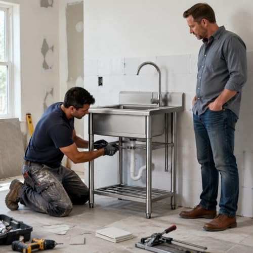 Image of Stainless Steel Utility Sinks, 22 Inch Compact Shop Sink