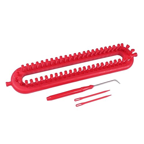 Tachiuwa Scarf Making Loom Scarf Knitter Handmade with Crochet Hook Durable Rectangle Knitting Loom Knitting Device for Scarf Blanket Sock Hat Shawl, 26cm