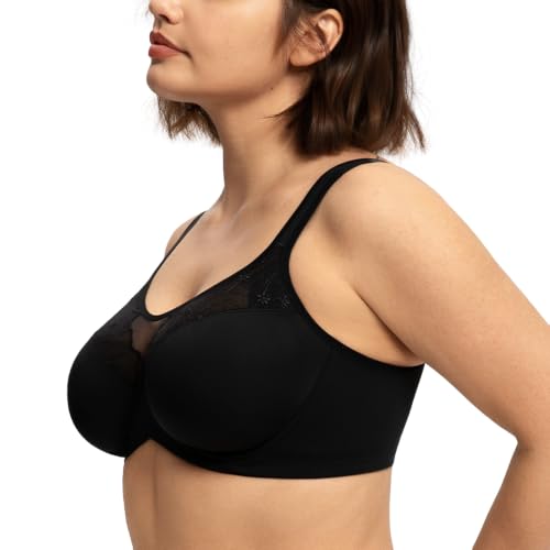 Image of HSIA Minimizer Bras for Women, Full Coverage Coolcomfort Plus Size Bra | Supportive Underwire, Minimizing, Cooling Comfort, Unlined, Seamless, Back Smoothing, Unpadded, T Shirt Bra for Large Breasts