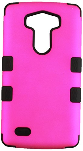 MyBat LG G3 Tuff Hybrid Phone Protector Cover - Retail Packaging - Titanium Solid Hot Pink/Black