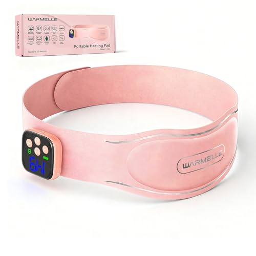 Seamless Heating Pad for Period Cramps, Portable Heating Pad for Back, Wearable Cordless Menstrual Heating Pad with Large-Area Heating｜2s Fast Heating｜Rechargeable｜6 Heat Levels,Pain Relief for Women
