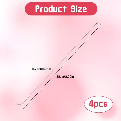 image for Ptwola 4 PCS Curved Beading Needles 3.66 Inch Stainless Steel Bead Spi