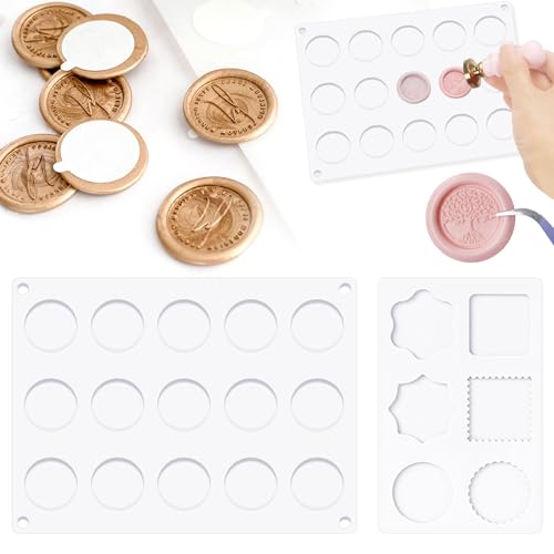 Juego de 2 sello de cera personalizados para lacre con 60 piezas de adhesivo bilateral para pintura a fuego