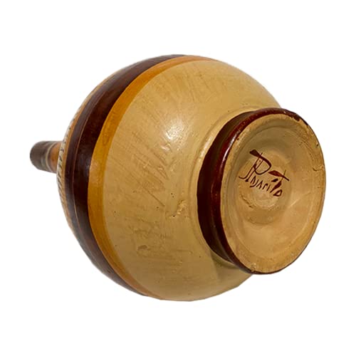 Handcrafted Cinnamon Glazed Ceramic Long-Necked Jug for Home Decor - Image 4