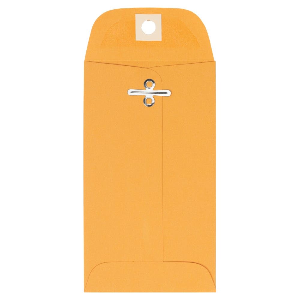 LUXPaper #5 1/2 Coin Envelopes | Clasp | 3 1/8" x 5 1/2" | Golden Kraft | 32lb. Text | 50 Qty