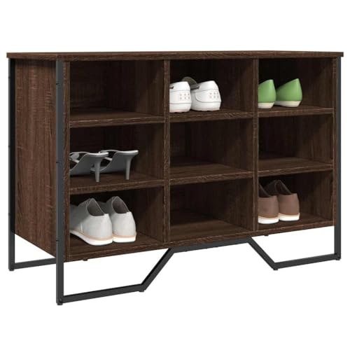 Armoire chaussures chêne marron et métal stable
