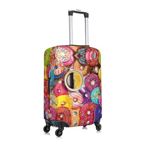 Coffee And Donuts Print Luggage Suitcase Cover Protector Luggage Washable Covers With Concealed Zipper3
