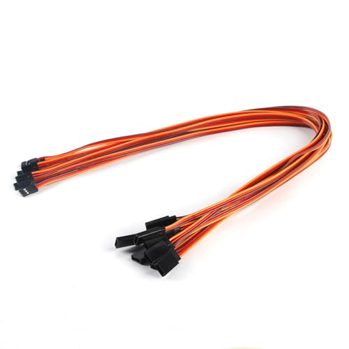 YXQ 22awg 60 Cores Male to Female 19.7inch Lead Plug Servo Extension Wire Cable Line for RC Model Aircraft Stranded Futaba JR, 10Pcs