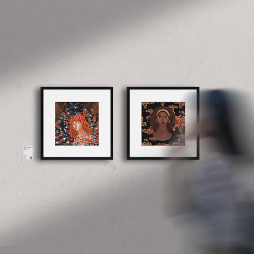 Image of Giftgarden 12x12 Picture Frame Black Set of 16, Matted to 8x8 Photo with Mat, Lightweight Square Gallery Frames for Wall Hanging Display