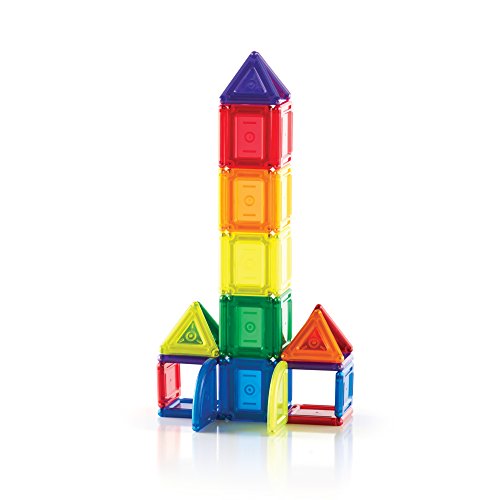 Guidecraft Powerclix Solids Magnetic Building Blocks Set, 70 Piece Magnetic Tiles, Stem Educational Construction Toy #TOP5