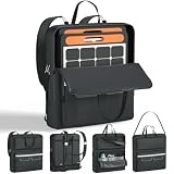 MD34 Solar Panel Storage Bag, Fits Jackery SolarSaga 100/100X/200W & Anker Solix PS100 PS200 Panels,Featuring Pull-Tab Zipper and Multiple Accessory Compartments Solar Panel Travel Storage Case