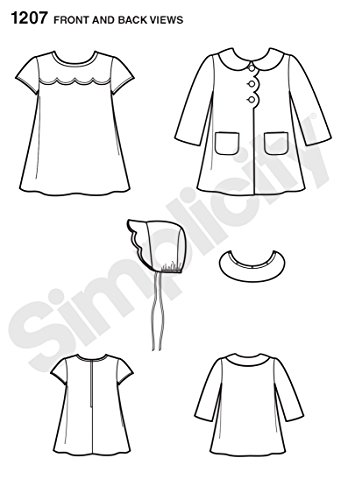 Simplicity 1207 1970'S Vintage Fashion Girl's Dress, Coat, And Bonnet Sewing Patterns, Sizes A (1/2-4) #TOP4