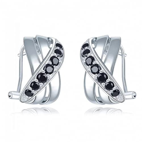 Boucles d'oreilles à clip de spinelle noire sans douleur ni irritation